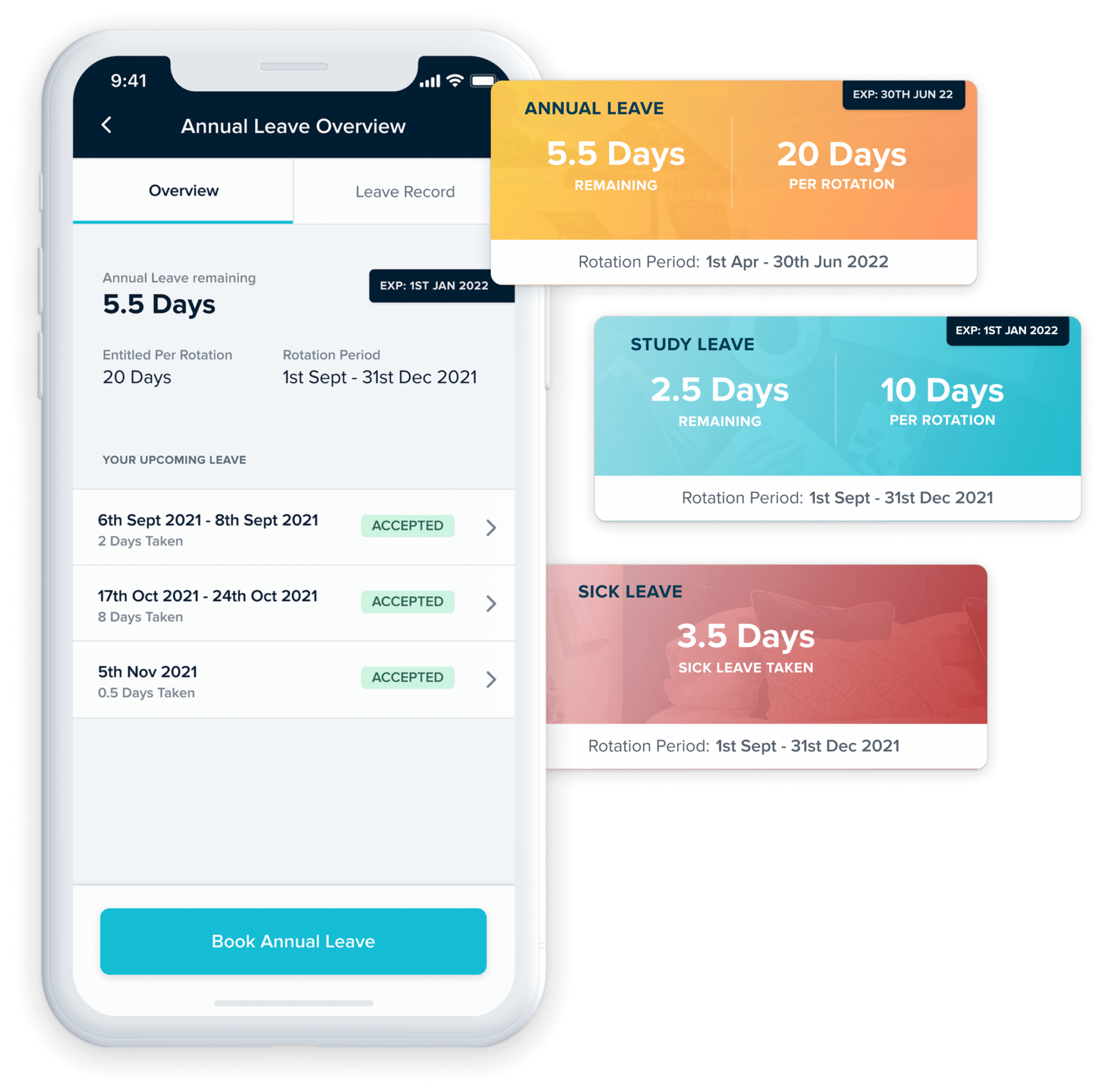 Booking annual leave in the Patchwork Rota app