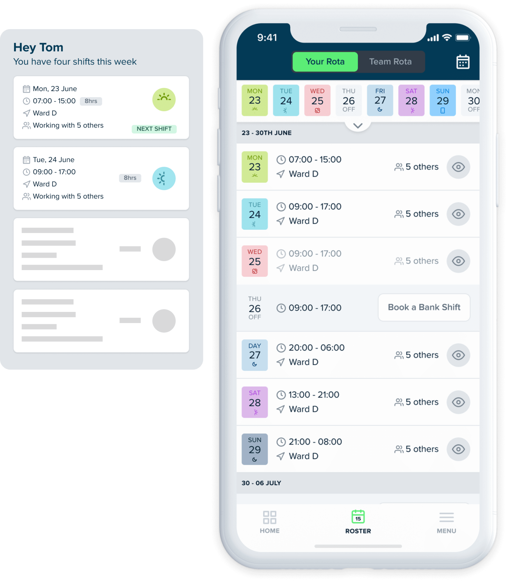 Viewing your schedule in Patchwork Rota’s in-app calendar